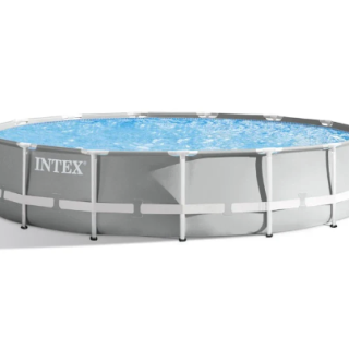 Piscina Estructural Redonda INTEX Prism Frame, 457x107cm, 14.614L. Con Bomba, Escalera y Cobertor